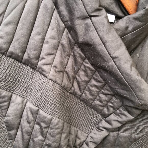 RARE Helmut Lang Asymmetrical Collar Coat Jacket Medium Black - Picture 8 of 9